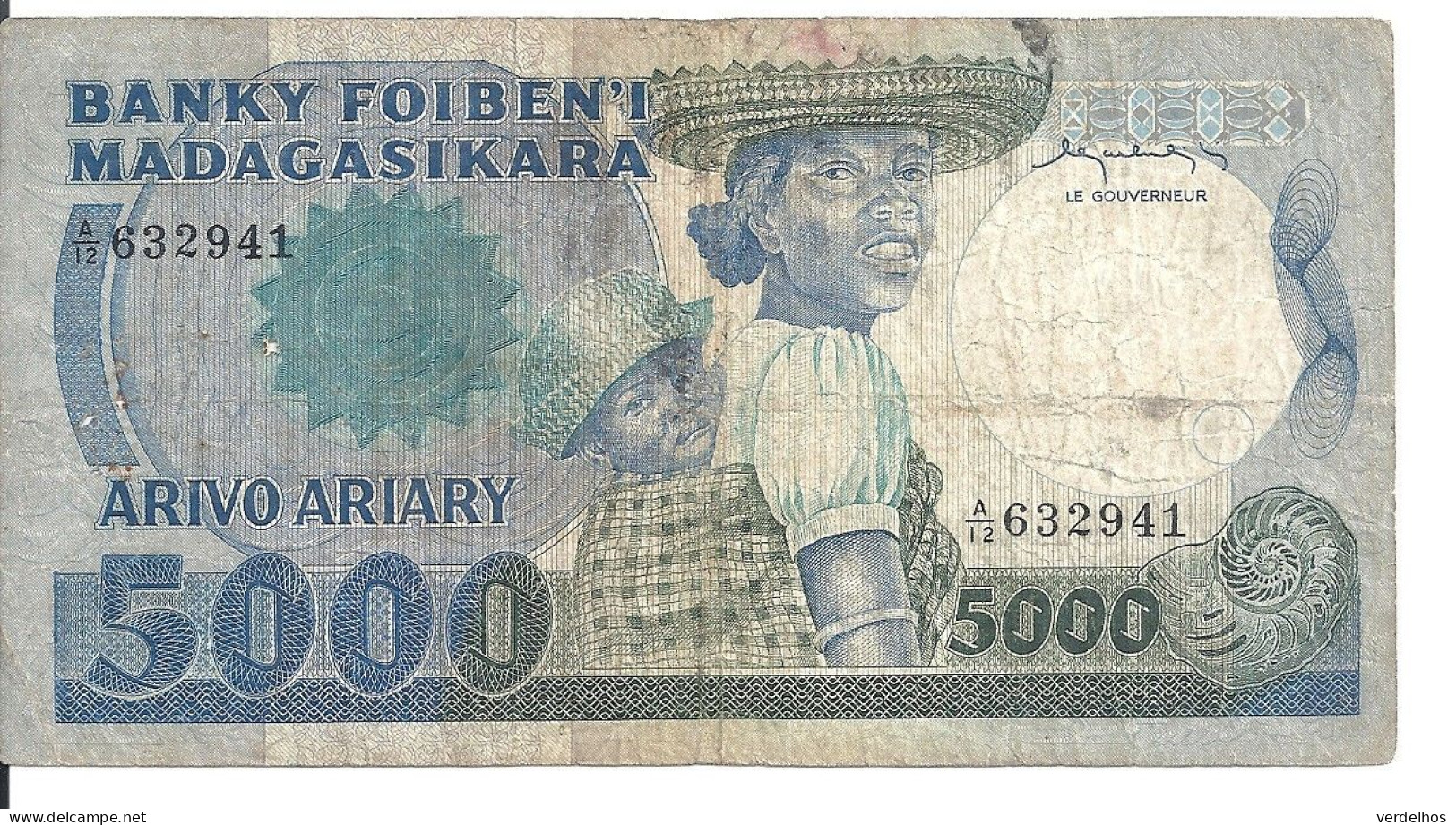 MADAGASCAR 5000 FRANCS ND1983-87 VF P 69 A - Madagascar