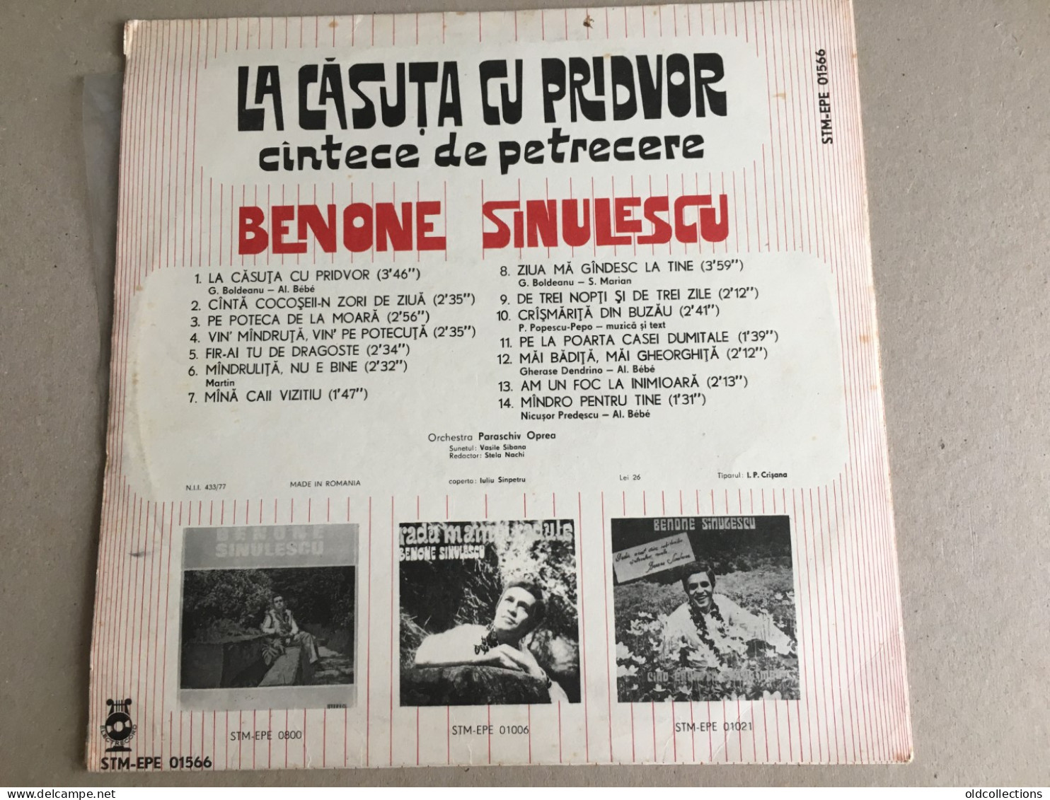 Schallplatte Vinyl Record Disque Vinyle LP Record - Romania Benone Sinulescu Party Music Folk Music - World Music