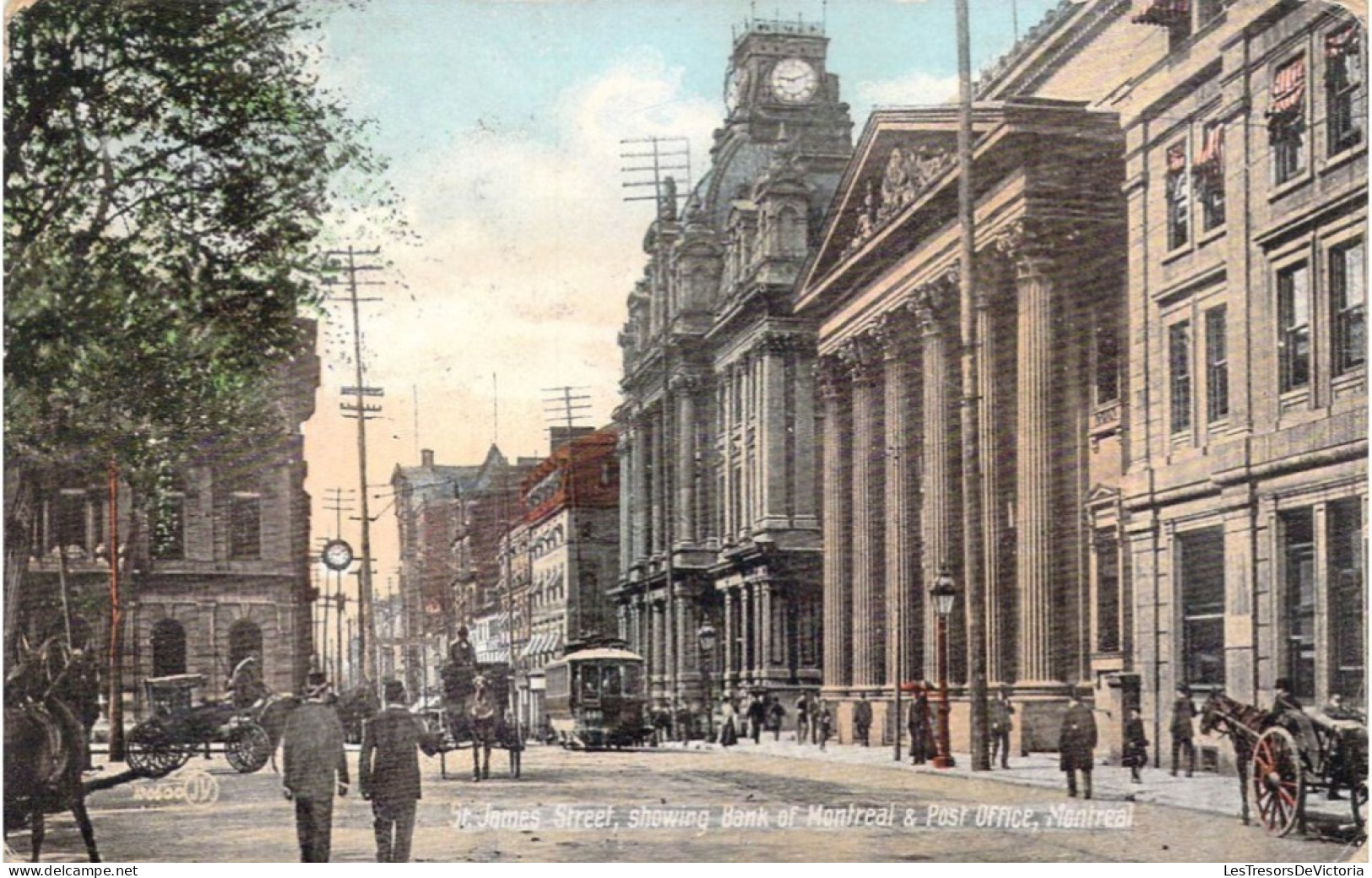CANADA - Quebec - Montreal - St. James Street - Showing Bank Of Montreal & Post Office - Carte Postale Ancienne - Montreal