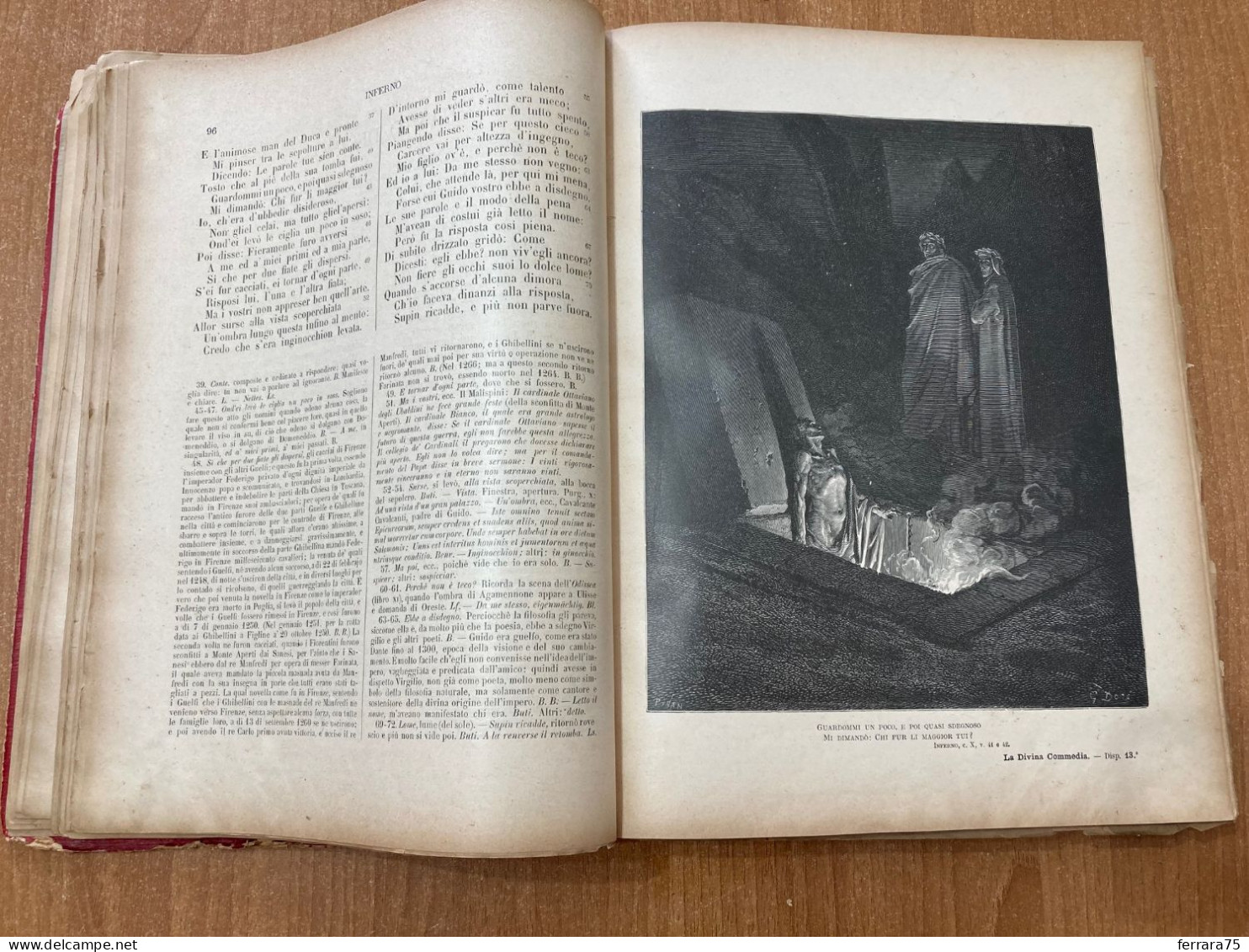 LA DIVINA COMMEDIA DI DANTE ALIGHIERI ILLUSTRATA DA GUSTAVO DORE'-SONZOGNO 1906.