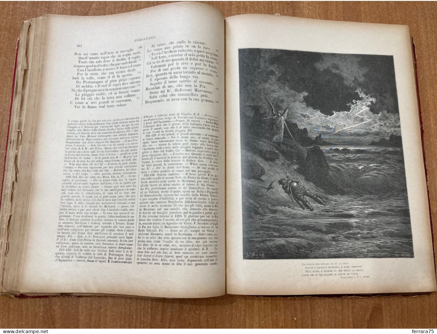 LA DIVINA COMMEDIA DI DANTE ALIGHIERI ILLUSTRATA DA GUSTAVO DORE'-SONZOGNO 1906.