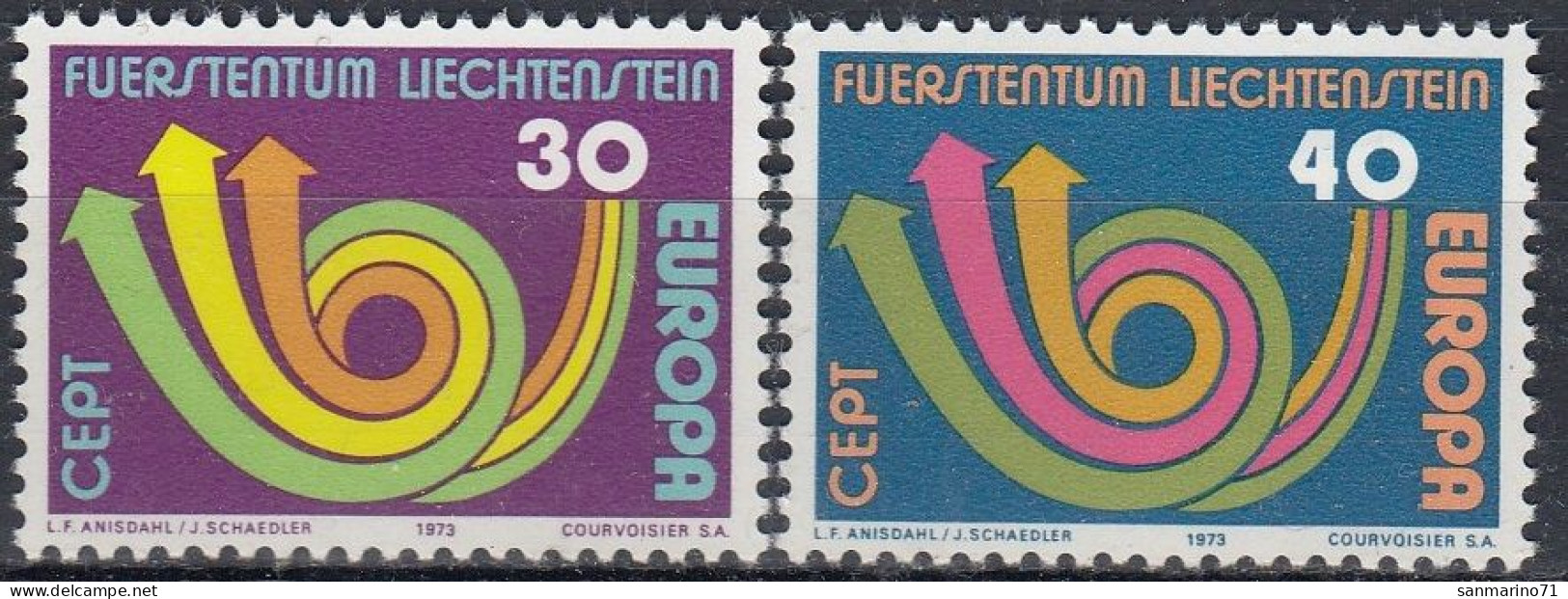 LIECHTENSTEIN 579-580,unused - 1972