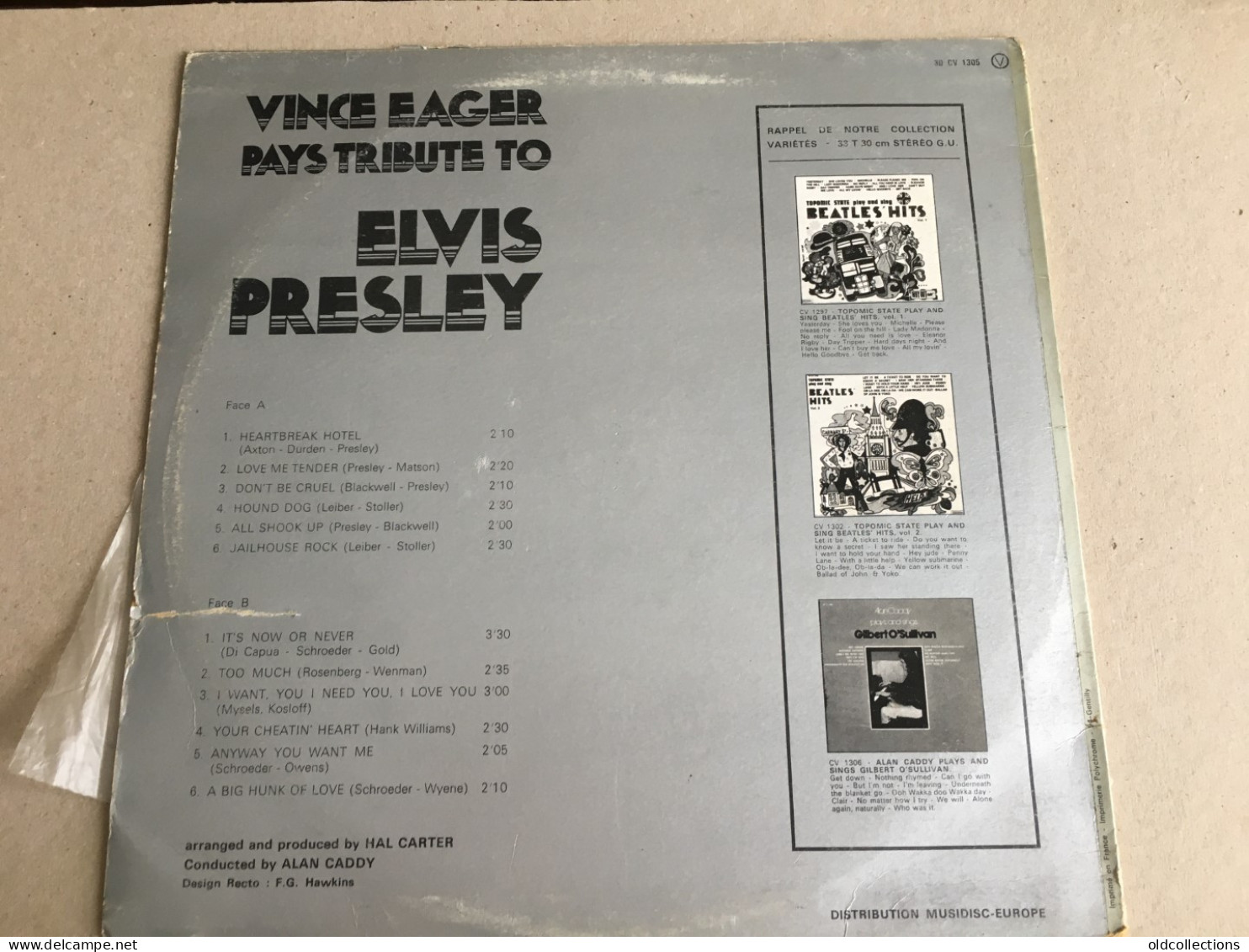 Schallplatte Vinyl Record Disque Vinyle LP Record - Vince Eager Pays Tribute To Elvis Presley  - Música Del Mundo