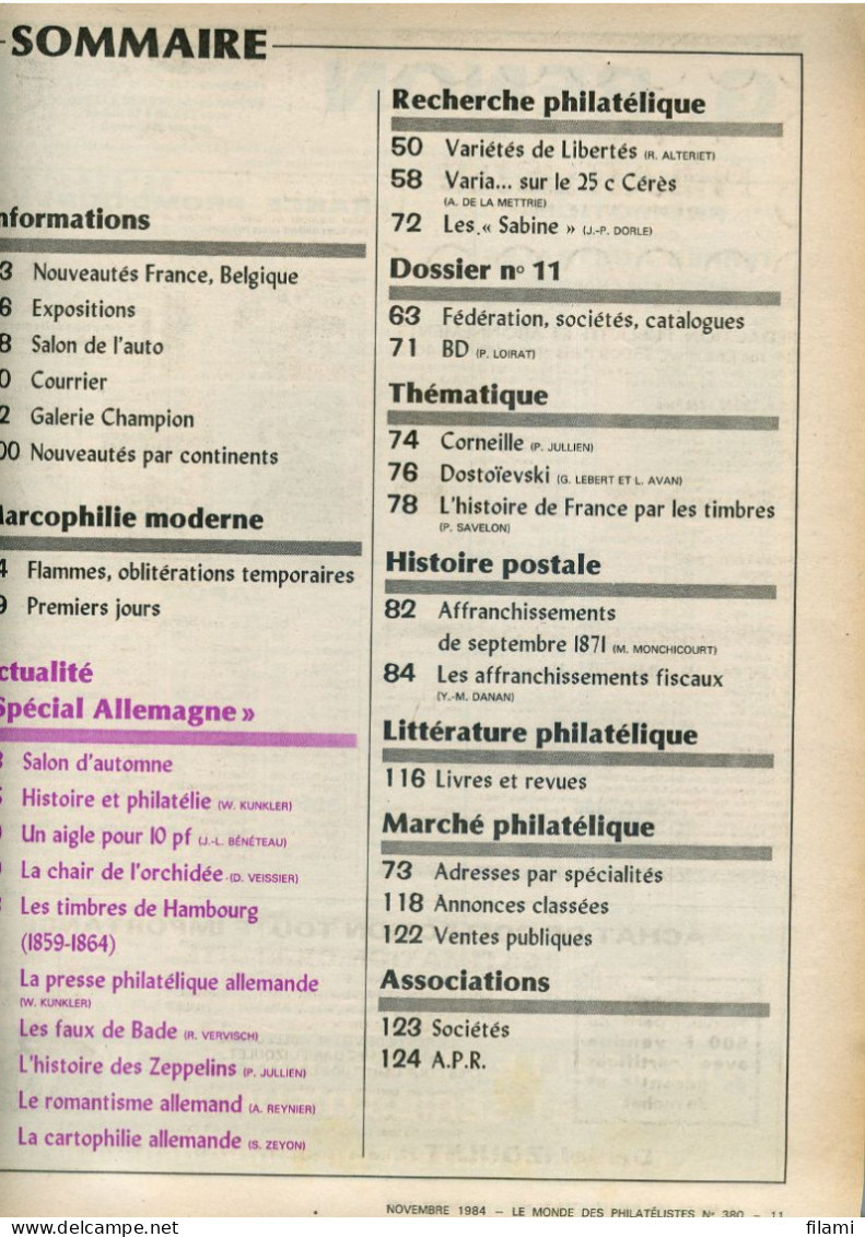 Le Monde Des Philatélistes N.380,Allemagne,Hambourg,aigle 10 Pfennig,varieté Liberté Gandon,Cérès 25c,fiscaux,Zeppelin - Français (àpd. 1941)