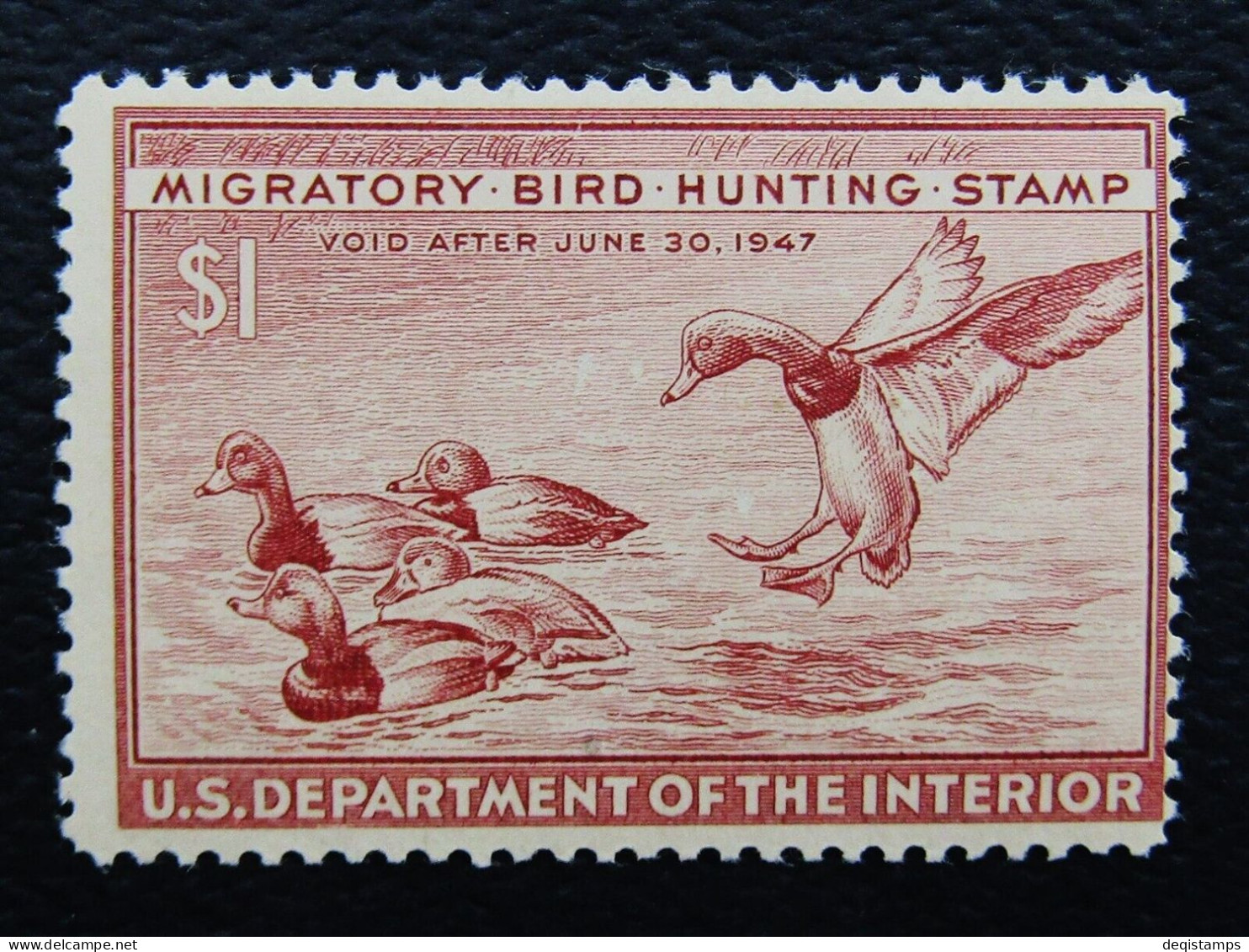 USA 1946 Duck Stamp $1  Scott# RW13  MNH ** - Ongebruikt