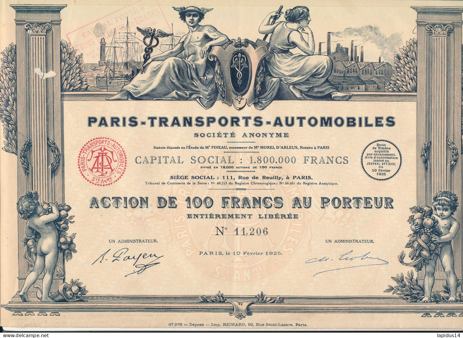 TITRE   PARIS TRANSPORTS AUTOMOBILES PARIS   30 COUPONS - Automobil