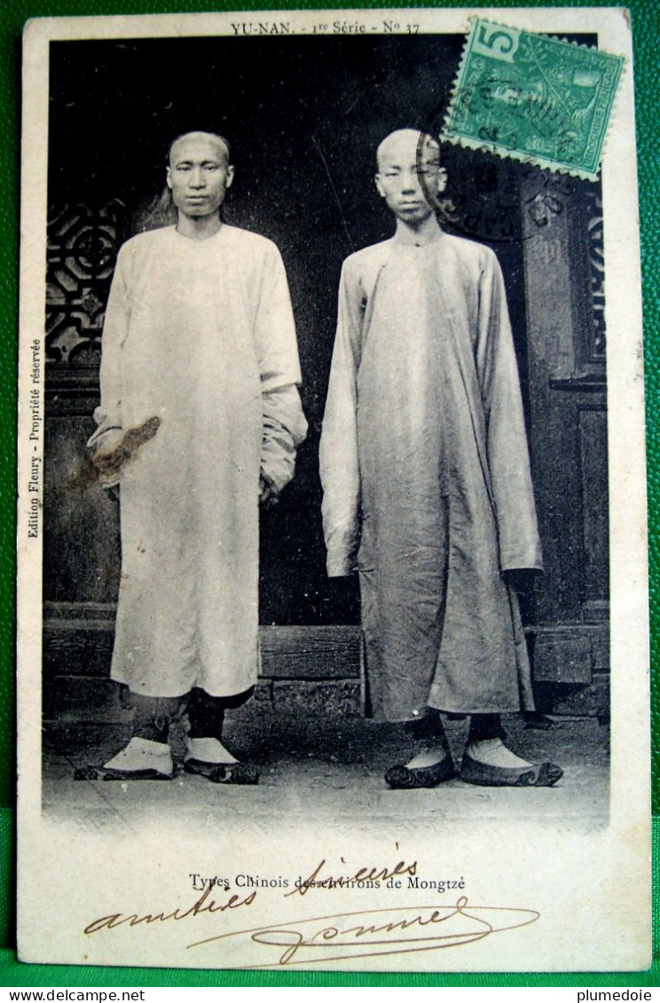 CPA  CHINE .  YU-NAN Types Chinois Des Environs De Mongtzé 1905   . CHINESE MEN YUNNAN  OLD PC - Asie