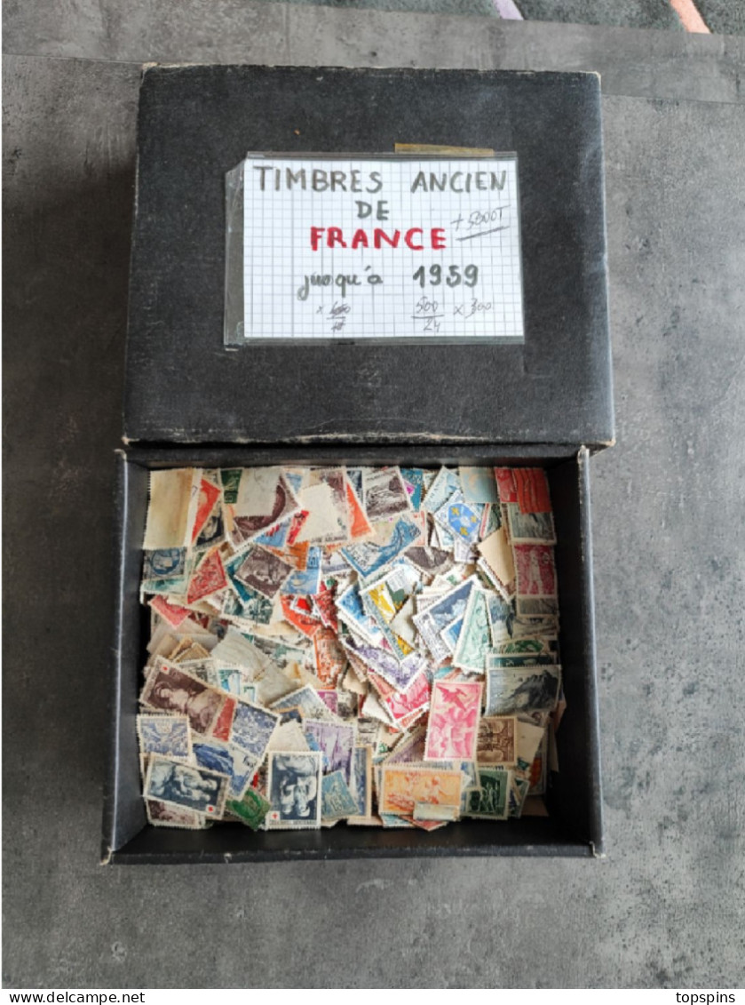 France Lot + 5000 Timbre Jusqu'à 1959 Obl Be - Lots & Kiloware (mixtures) - Min. 1000 Stamps