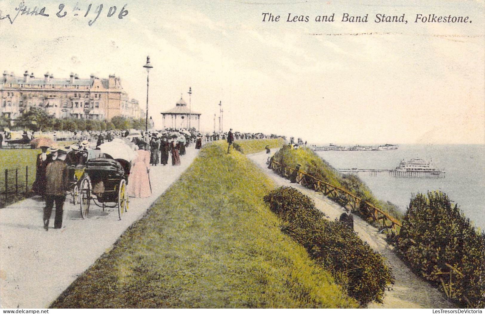 ANGLETERRE - Folkestone - The Leas And Band Stand - Carte Postale Ancienne - Folkestone