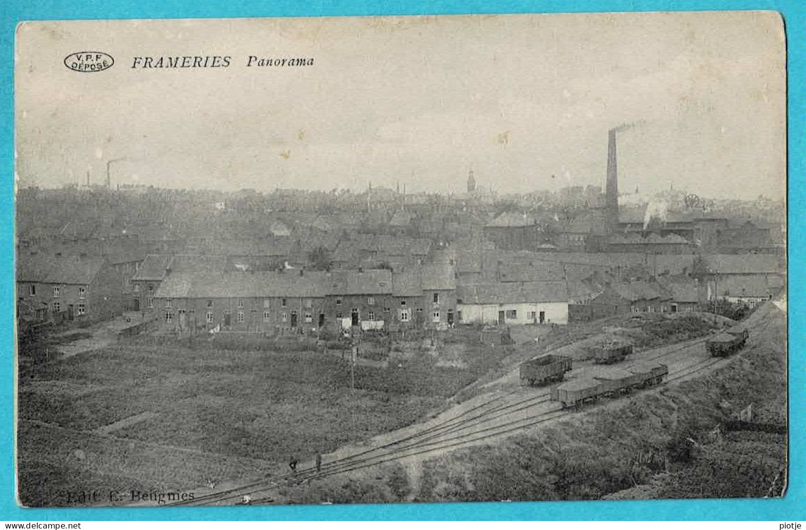 * Frameries (Hainaut - La Wallonie) * (V.P.F. - Edit E. Beugnies) Panorama, Vue Générale, Train, Industrie Chemin De Fer - Frameries