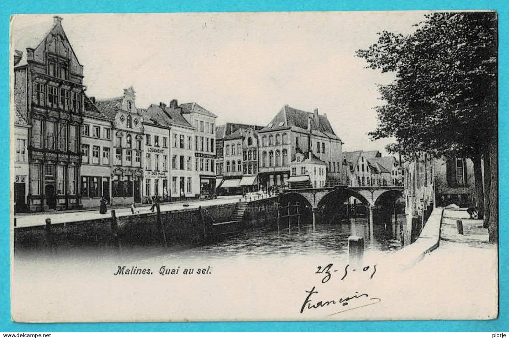 * Mechelen - Malines (Antwerpen) * Quai Au Sel, Canal, Quai, Pont, Bridge, Unique, Café, Rare, TOP, Zoutwerf - Malines