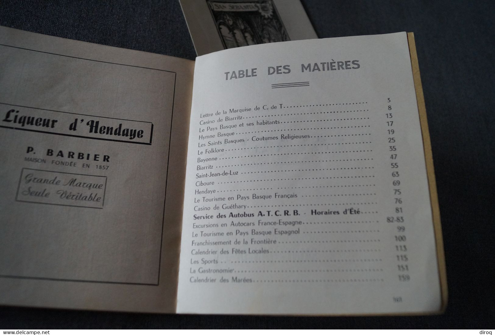 Côte Basque,1950,superbe ancien ouvrage complet,162 pages,16 Cm. sur 15,5 Cm.