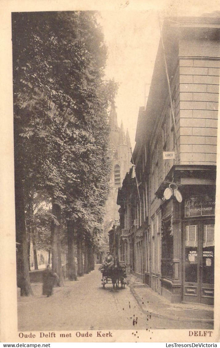 PAYS-BAS - Delft - Oude Delft Met Oude Kerk - Carte Postale Ancienne - Delft