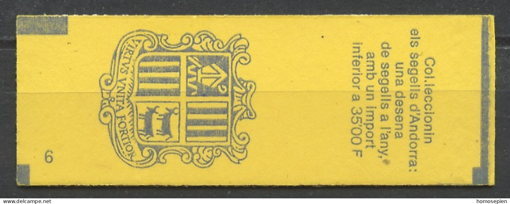 Andorre Français - Andorra Carnet 1991 Y&T N°C409 - Michel N°MH04 *** - 2,50f Armoirie D'Andorre - Markenheftchen