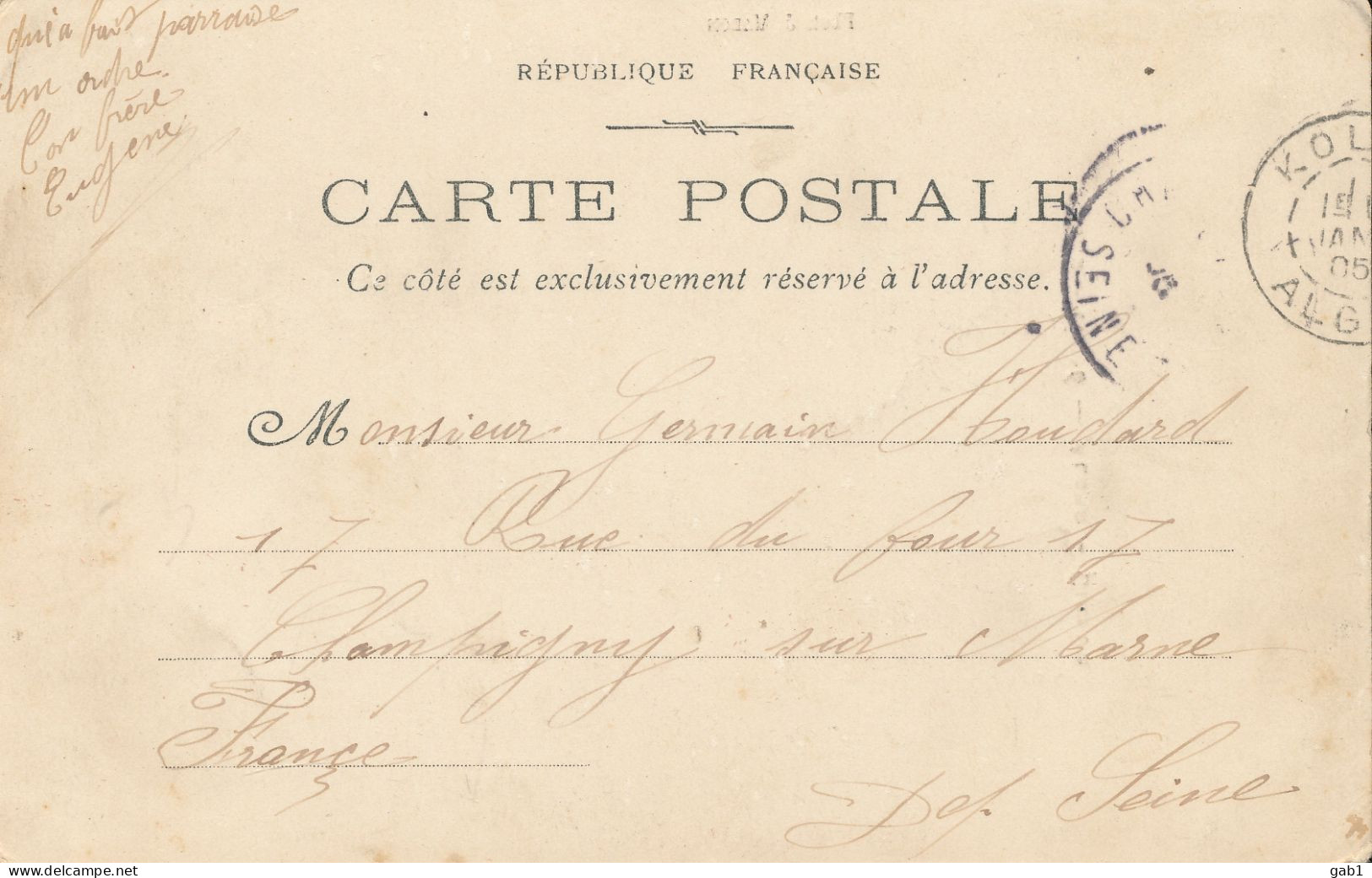 Algerie ---  Alger --- Cireur - Berufe