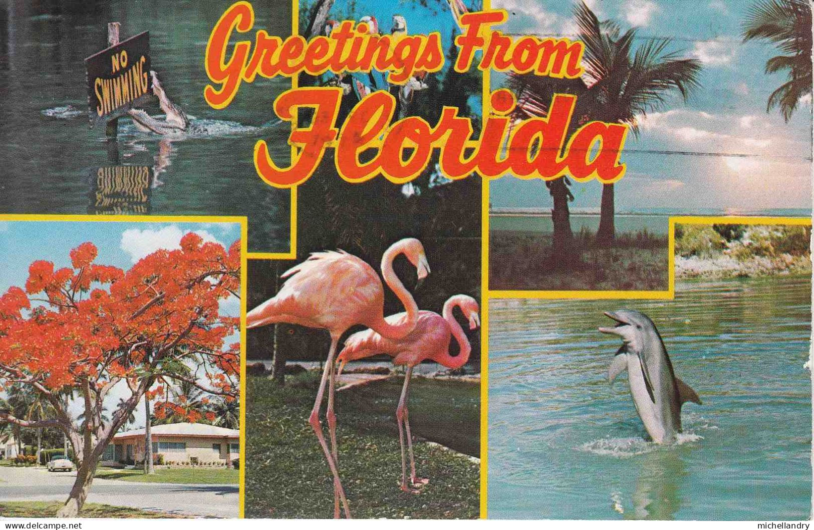 Carte Postal (122984) Florida Timbre 11c US Air Mail 23 Dec 1974 Avec écriture - Miami