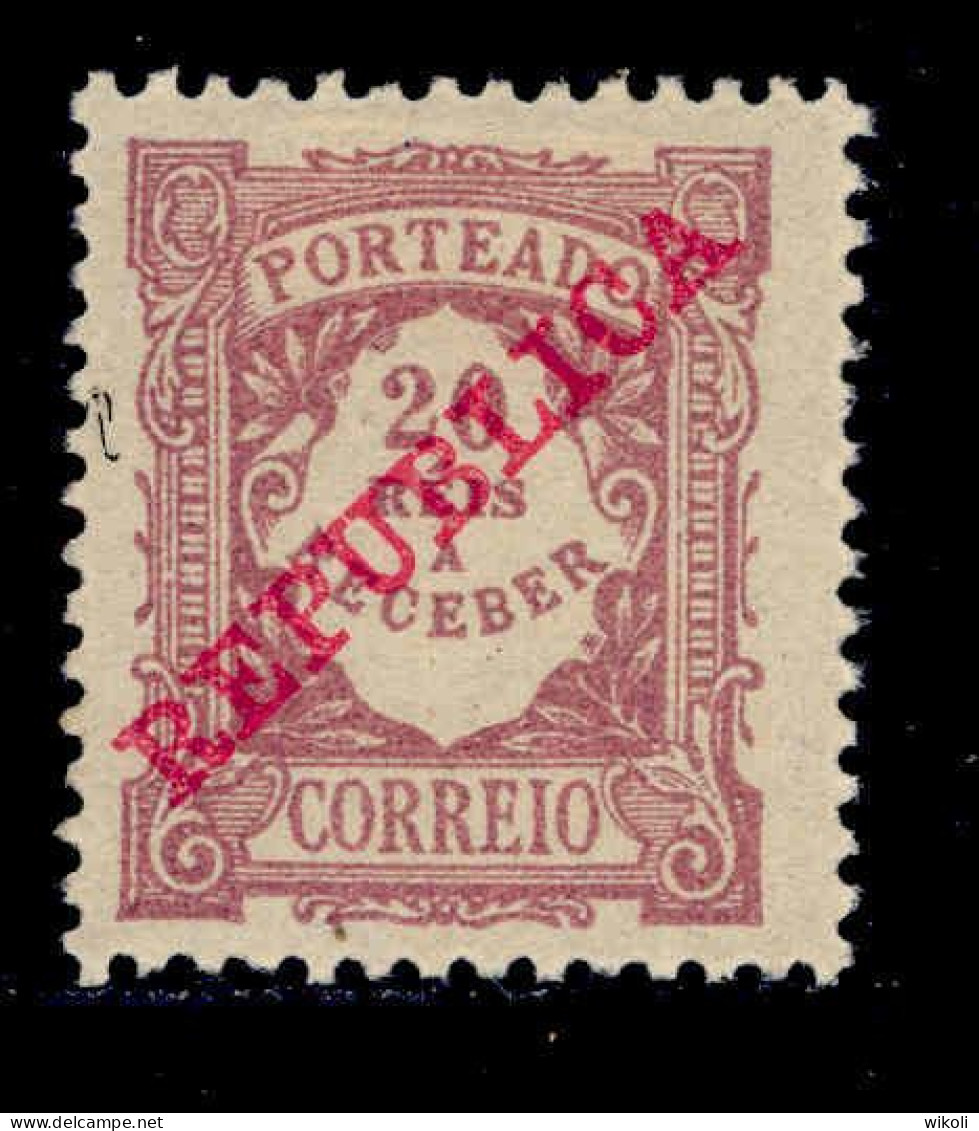 ! ! Portugal - 1911 Postage Due 20r - Af. P16 - MH - Unused Stamps