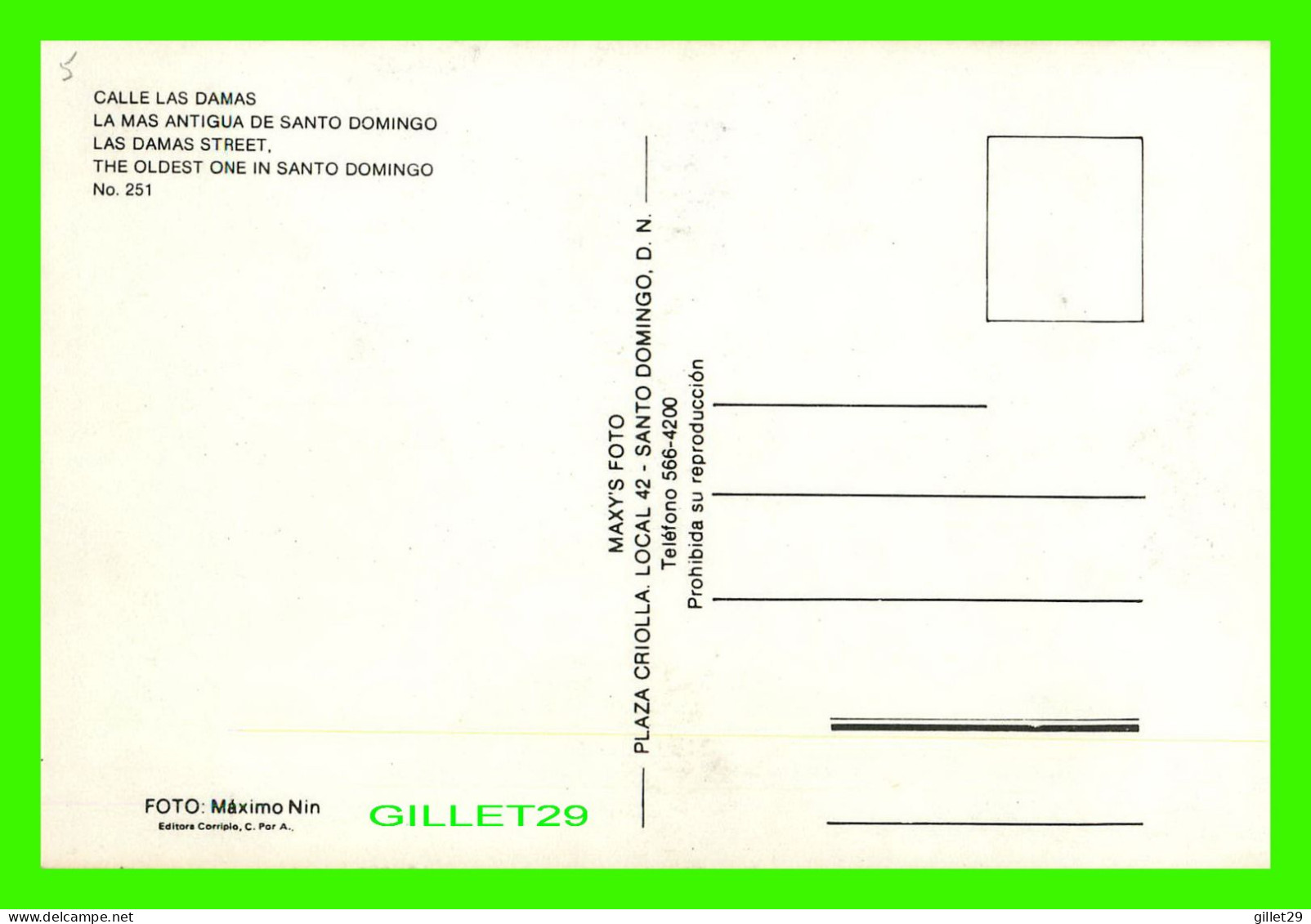 SANTO DOMINGO, RÉPUBLIQUE DOMINICAINE - LAS DAMAS STREET, THE OLDEST ONE -  MAXY'S - CALLE LAS DAMAS - - Dominikanische Rep.
