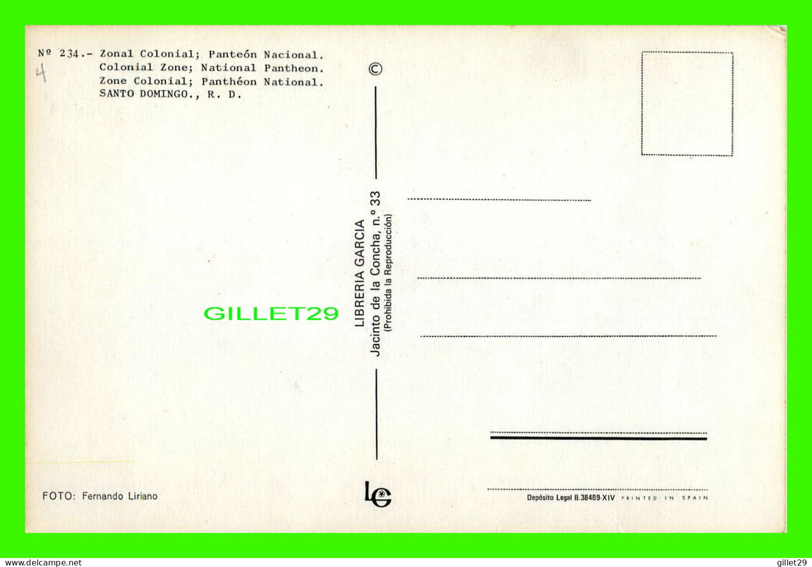 SANTO DOMINGO, RÉPUBLIQUE DOMINICAINE - COLONIAL ZONE, NATIONAL PANTHEON - LIBRERIA GARCIA - FOTO FERNANDO LIRIANO - - Dominikanische Rep.