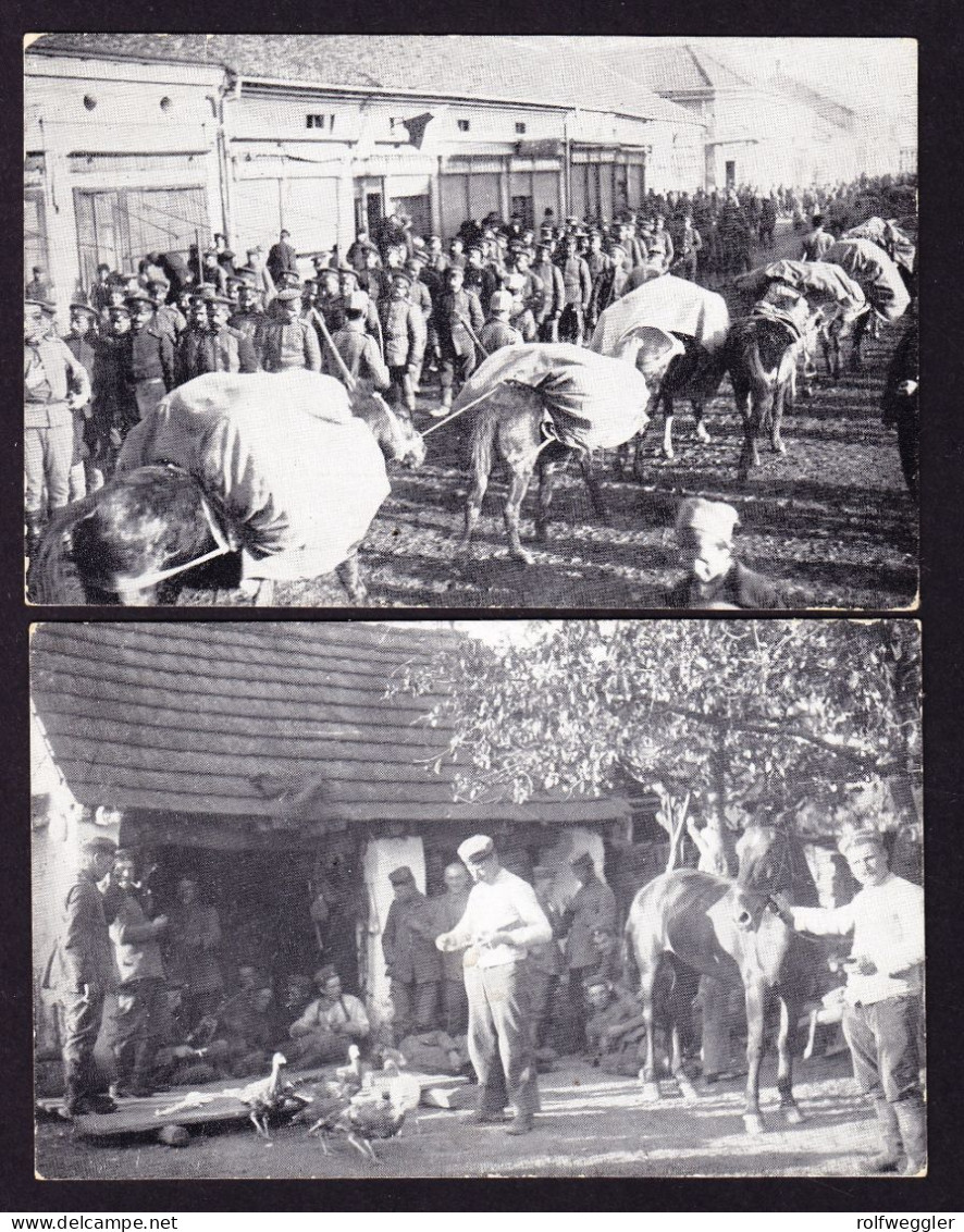 1916  2 Feldpostkarten Mit Stempel BAYER. FELD-POST- EXPED. Des Alpen Korps. In Einer Mazedonischen Stadt, Sonntags- - Europe