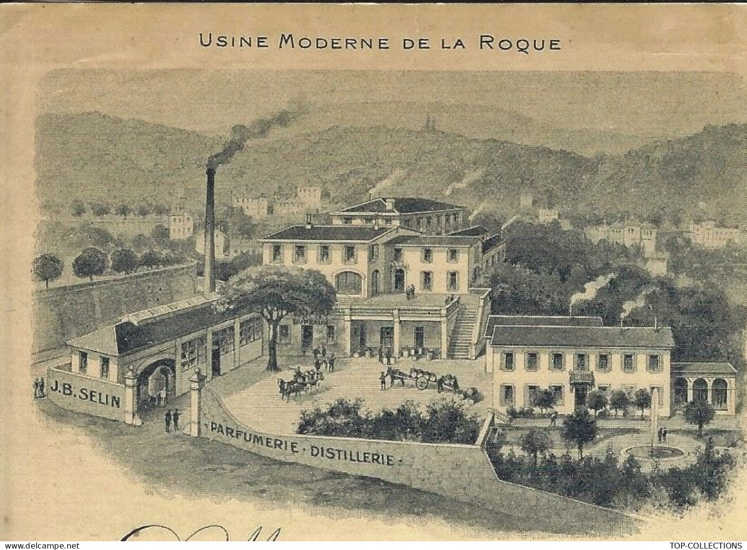 1911 INDUSTRIE PARFUM SUPERBE ENTETE FABRIQUE DE MATIERES PREMIERES PARFUMERIE DISTILLERIE J.B. Selin à Grasse => Rodez - 1900 – 1949