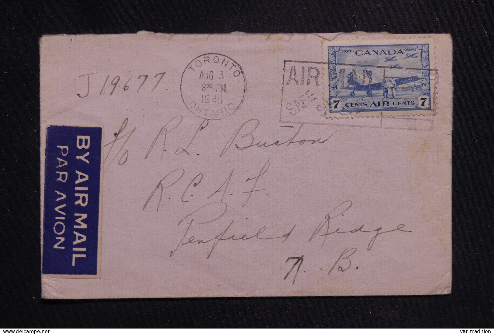 CANADA - Enveloppe De Toronto Pour Pennfield En 1945 Par Avion  - L 144202 - Brieven En Documenten