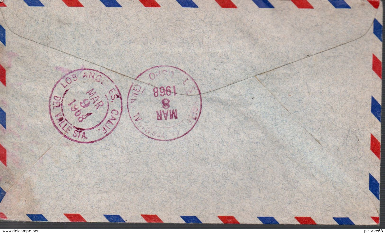 CHILI / ENVELOPPE EN RECOMMANDE DE CONSTITUCION A LOS ANGELES  USA 1968 - 1961-....