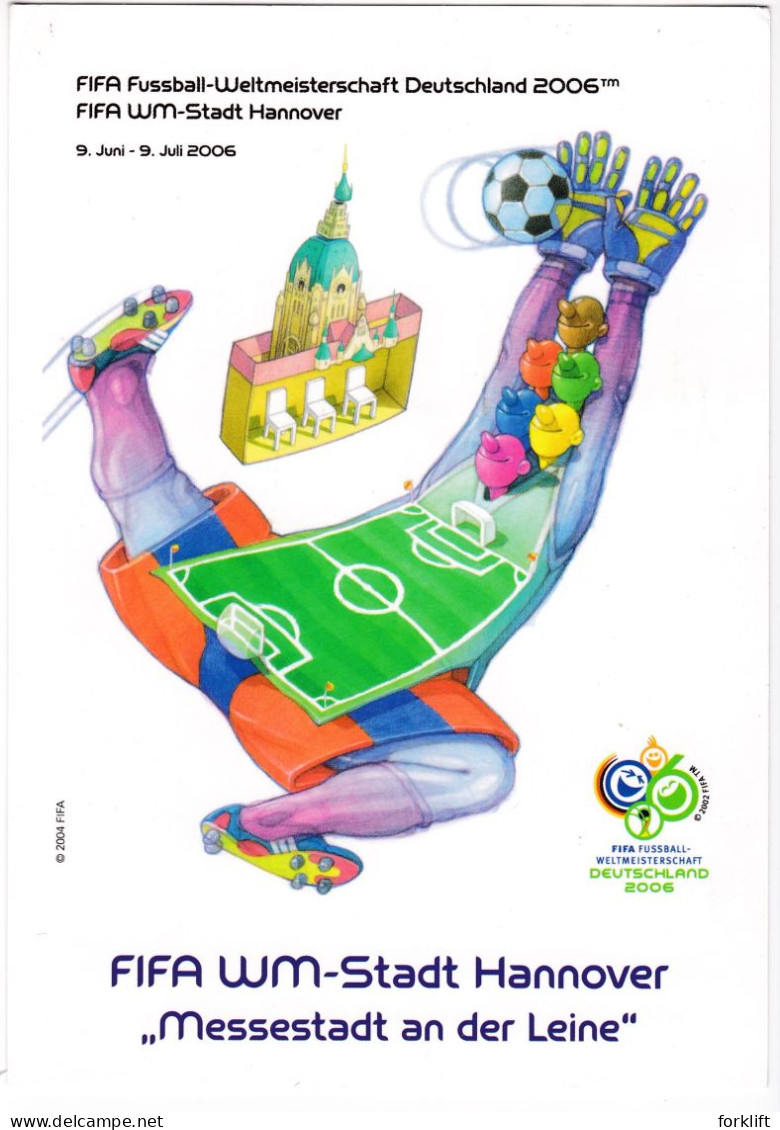 B145 Soccer Coupe Du Monde Football 2006 Deutschland HANNOVER FIFA WM Stadion Entier Postal Stationery - 2006 – Germany