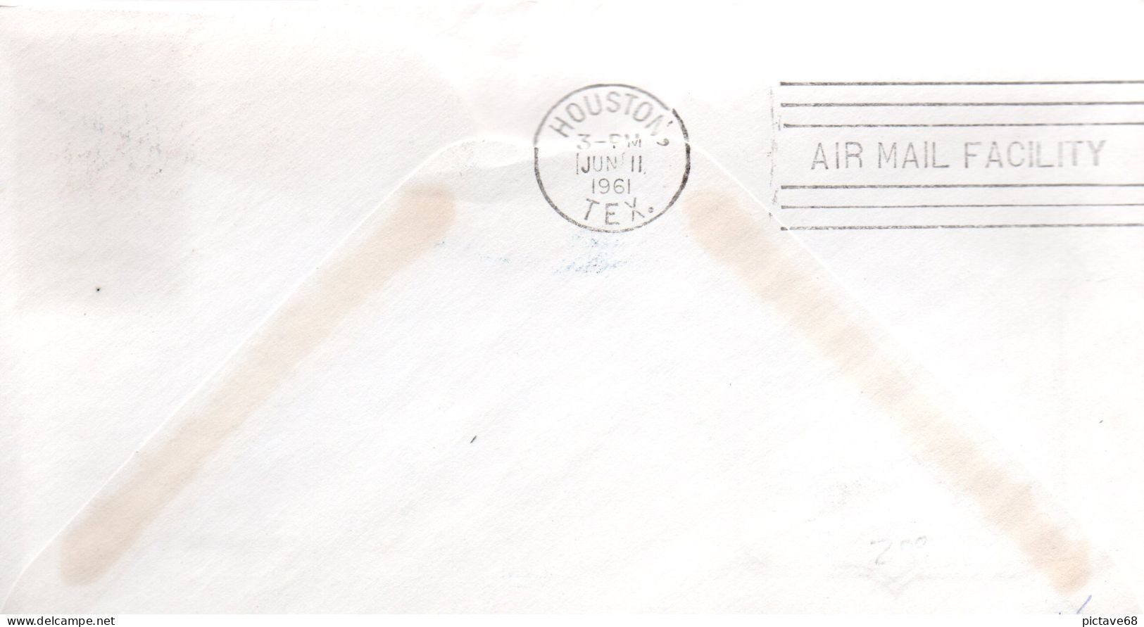 USA / ENVELOPPE PREMIER VOL SAN FRANCISCO --LAS VEGAS--HOUSTON DU 11 JUIN 1961 - Schmuck-FDC