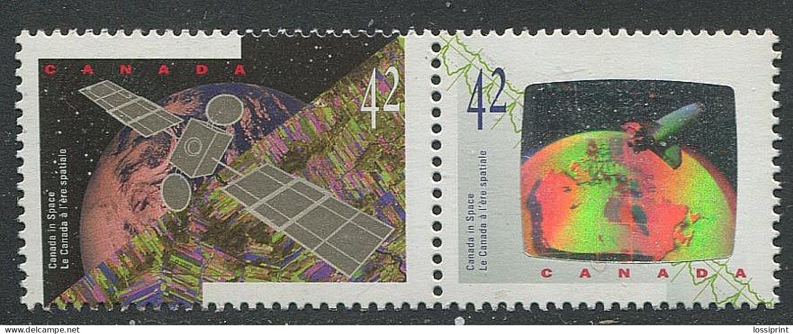 Canada:Unused Stamps Satellite, Earth, Space, Hologram, 1992, MNH - North  America