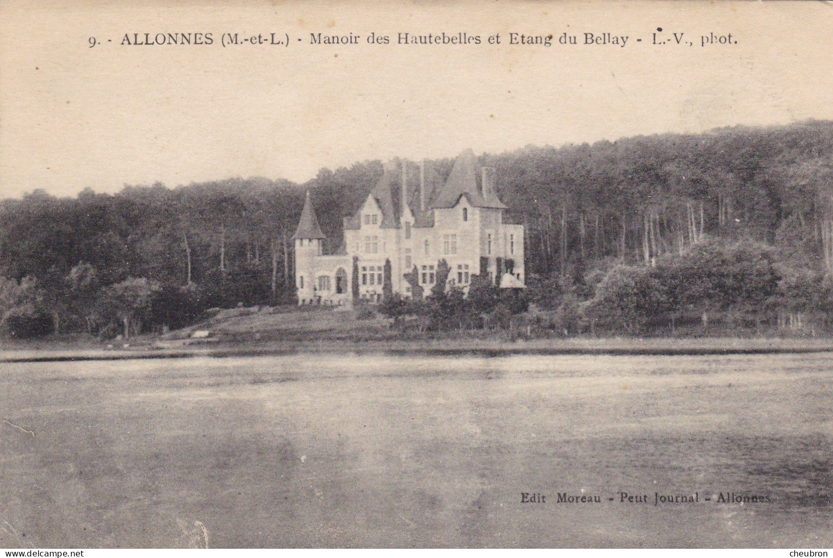 49 . ALLONNES. MANOIR DES HAUTEBELLES ET ETANG DU BELLAY + ANNEE 1907 + TEXTE - Allonnes