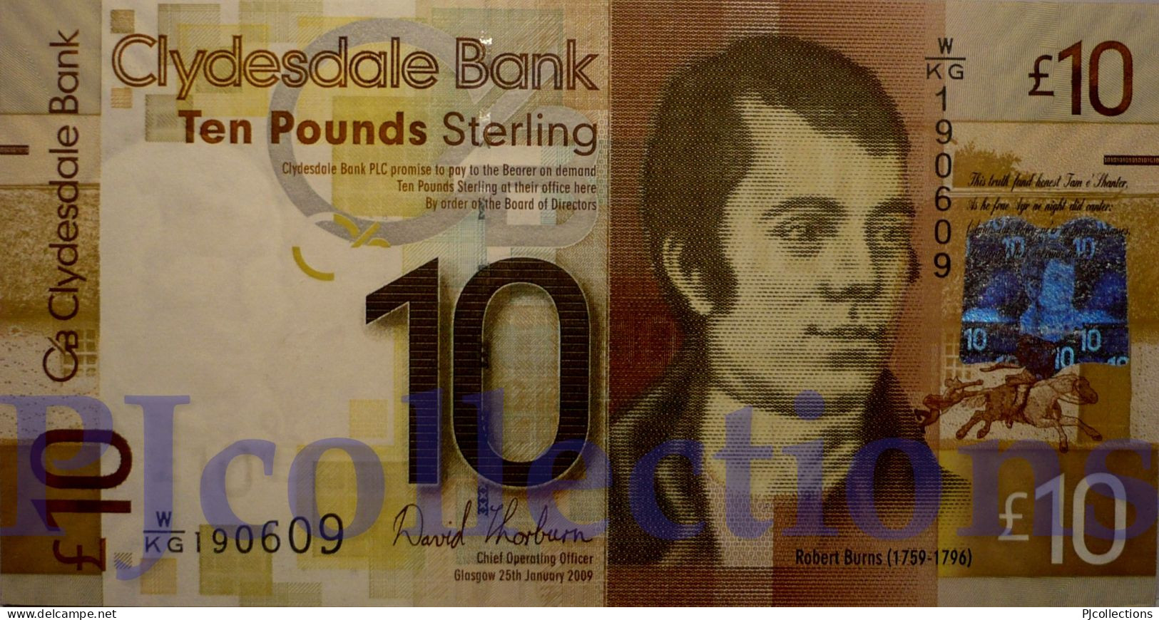 SCOTLAND 10 POUNDS 2009 PICK 229J AU/UNC - 10 Pounds