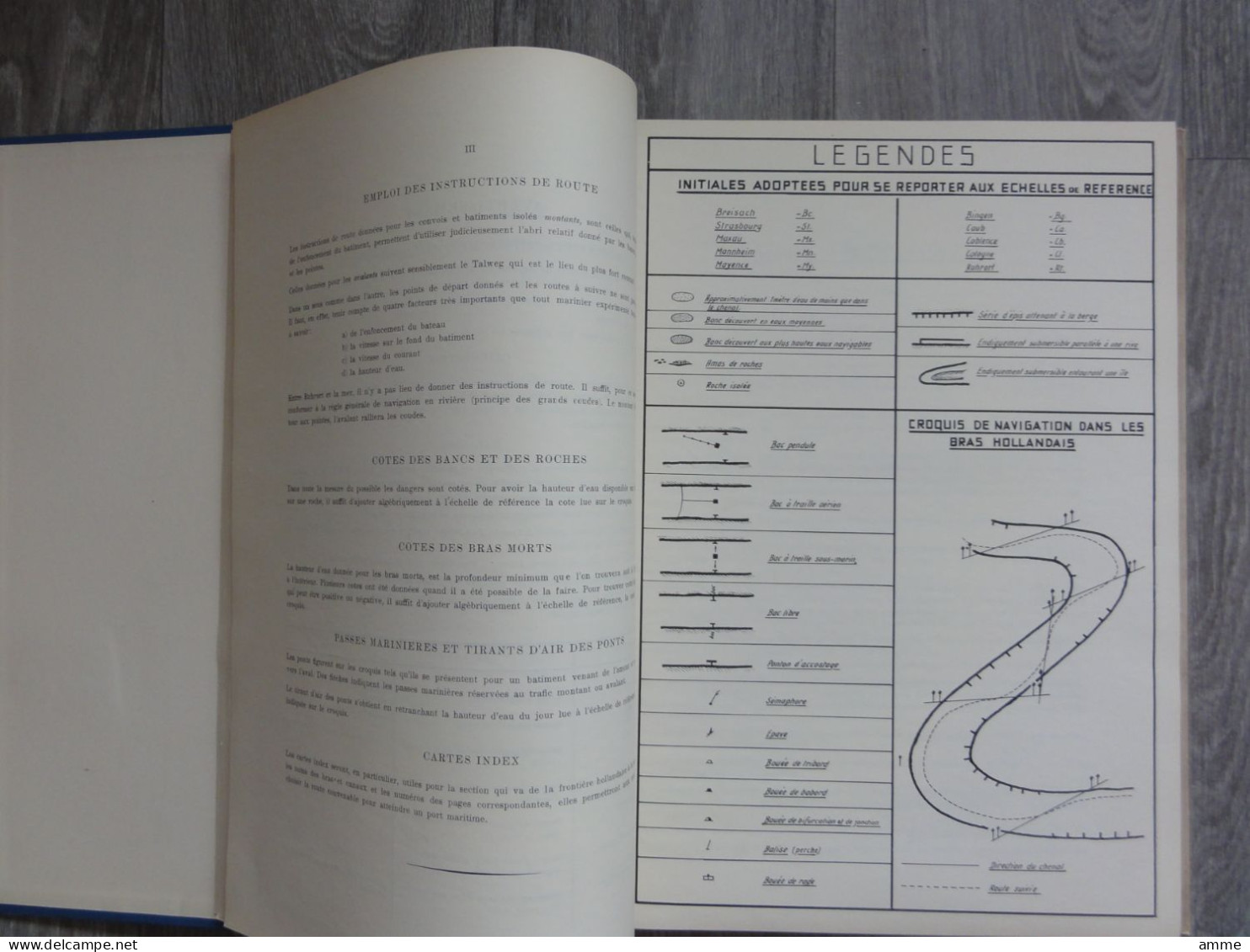 Le Rhin *(Livre) Guide de pilotage & croquis de navigation de Bâle à la mer établis par l'école militaire de pilotage