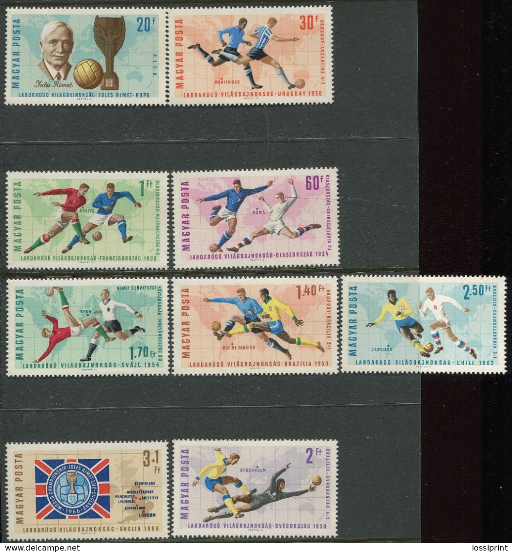 Hungary:Unused Stamps Serie World Championships Jules Rimet Cup, Football, Soccer, 1966, MNH - 1966 – Inglaterra