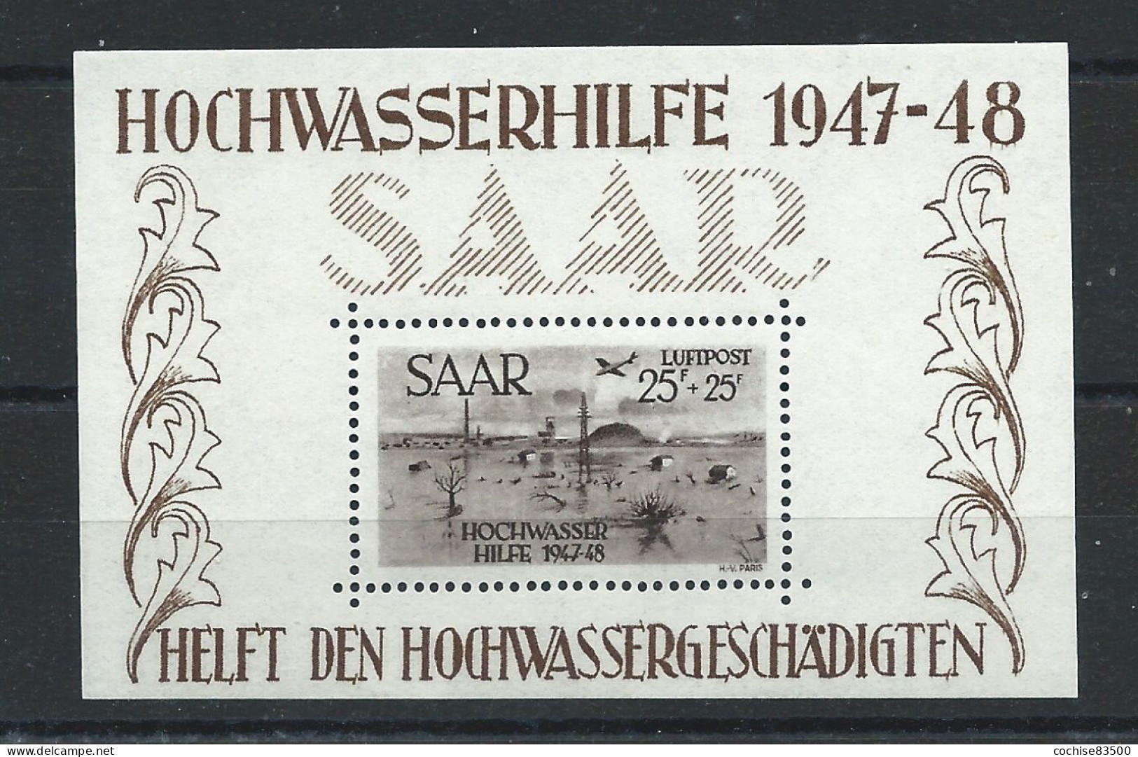 Saar Bloc N°2** (MNH) 1948 - Inondation De Janvier 1947 - Blocs-feuillets