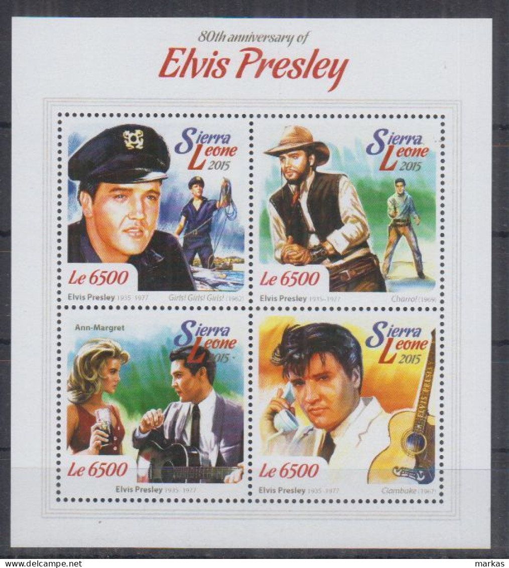 F13. Sierra Leone MNH 2015 Music - Elvis Presley - Musique