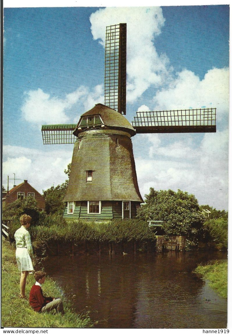 Edam Molen Moulin Mill Watermolen De Slikpot Foto Prentkaart Noord Holland Nederland Htje - Edam
