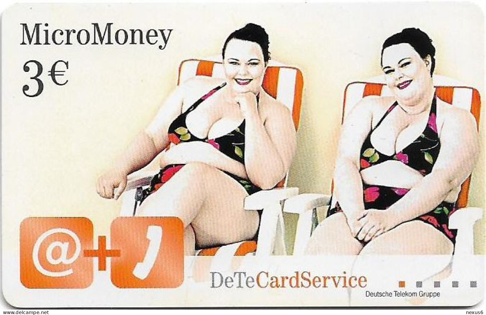 Germany - MicroMoney - MM O 005-11.03 - @ + Telefonhörer, Two Women, Exp.04.2005, Remote Mem. 3€, 2.000ex, Used - T-Pay Micro-Money