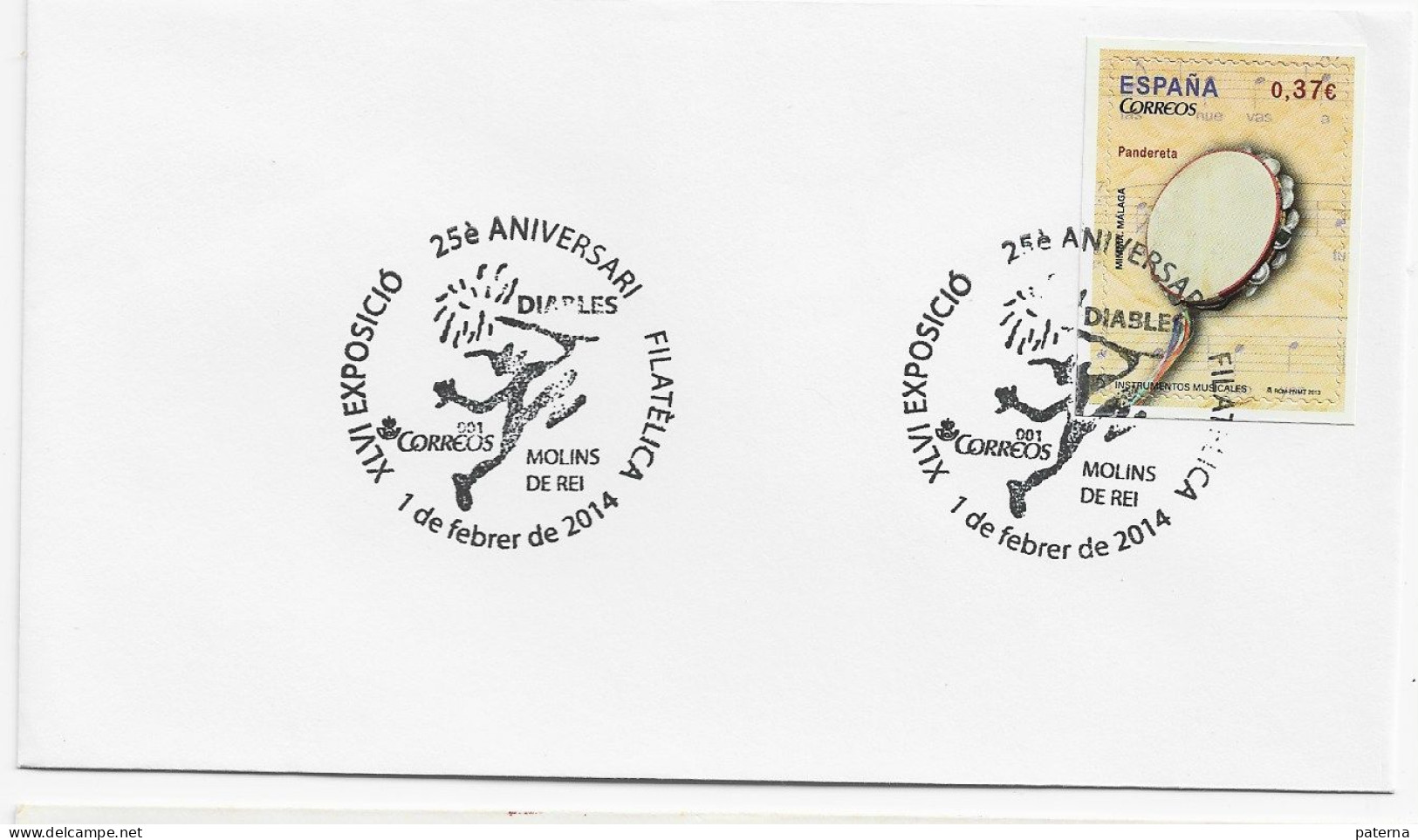 3780  Carta Expo, Molins De Rei , 2014, Diables - Lettres & Documents