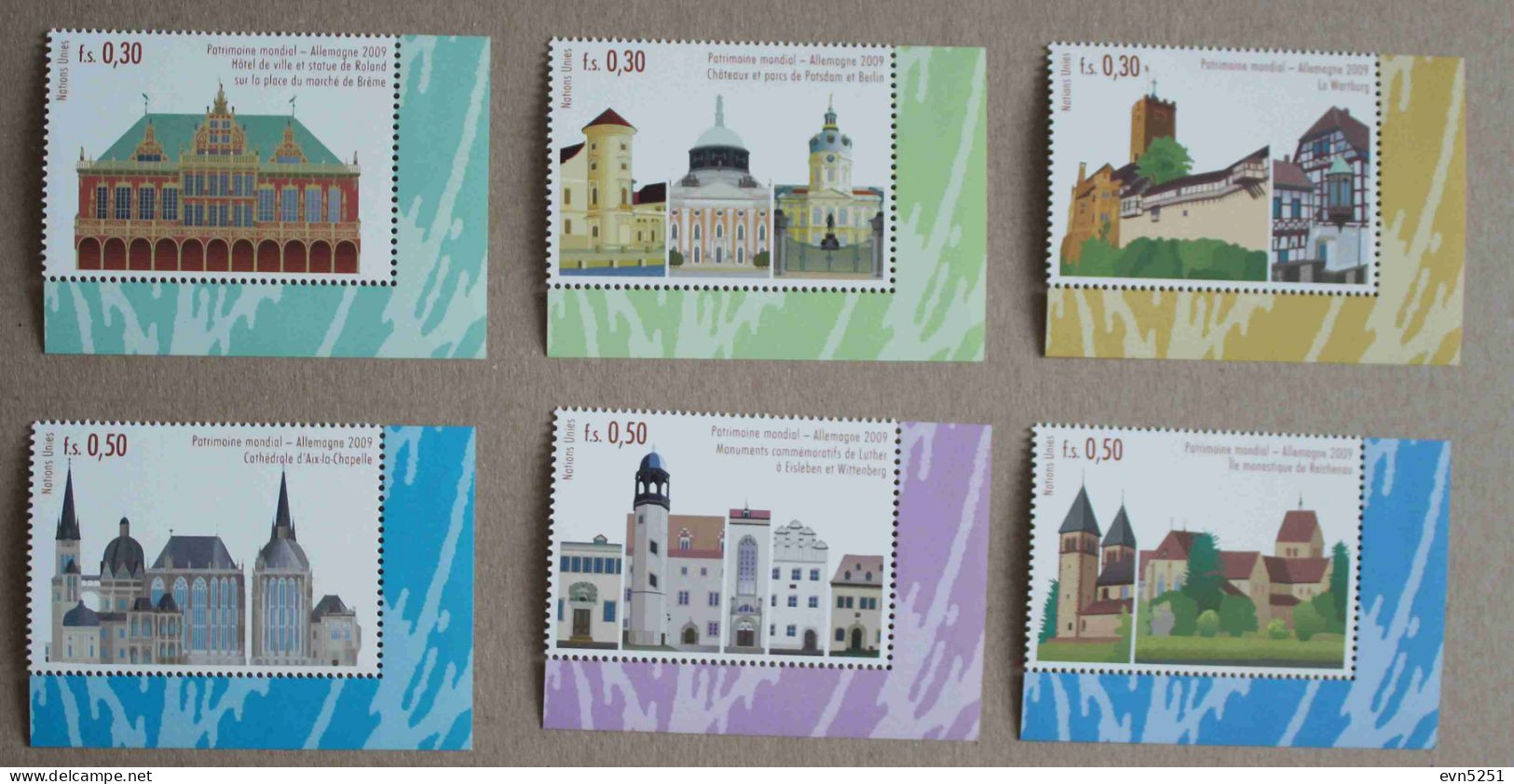 Ge09-01 : Nations Unies Genève - Patrimoine Mondial, Allemagne Avec Bdf - Unused Stamps