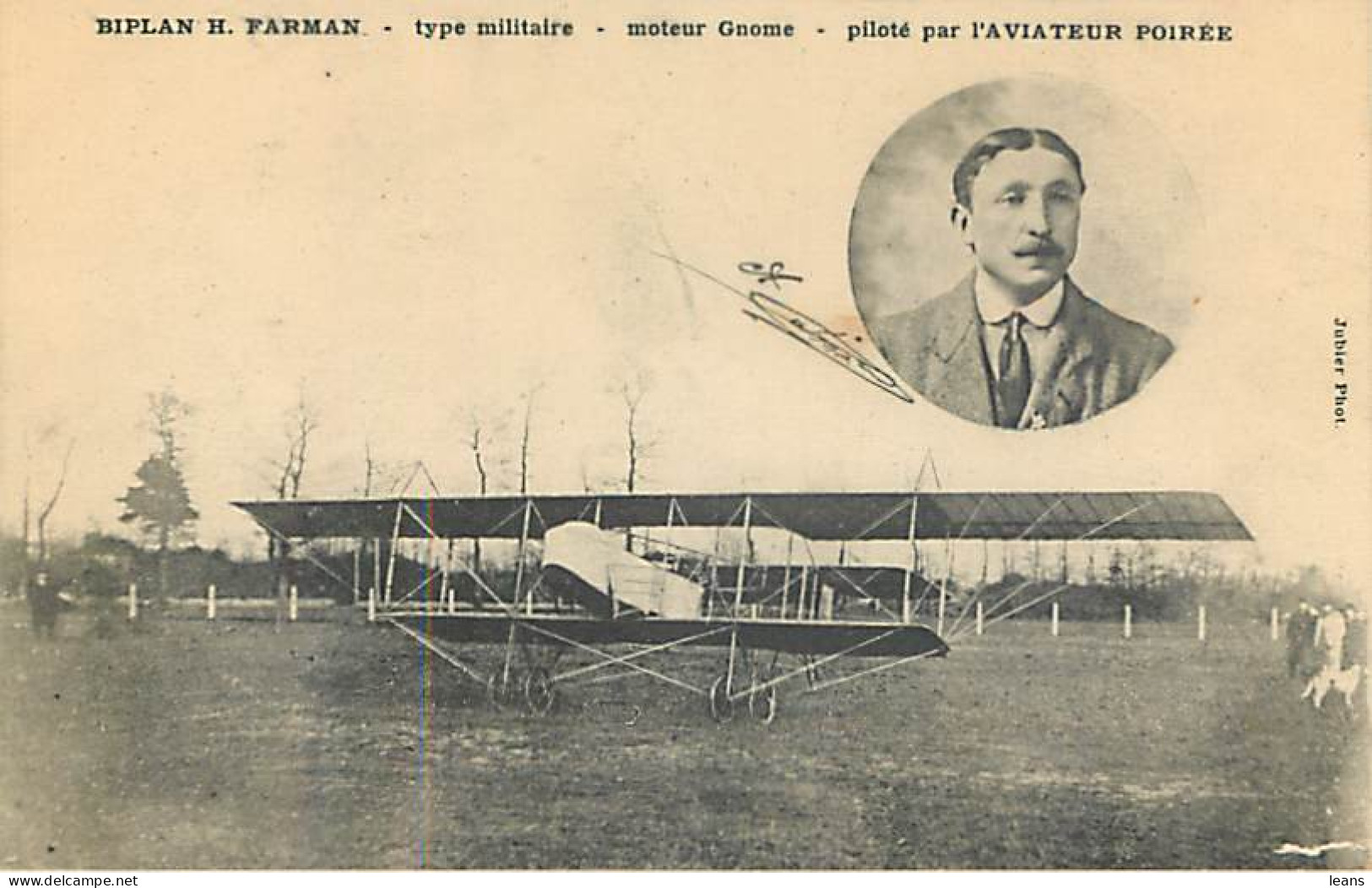 BIPLAN H. FARMAN - Type Militaire - Moteur Gnome - Piloté Par L'aviateur POIREE  - Aviateurs