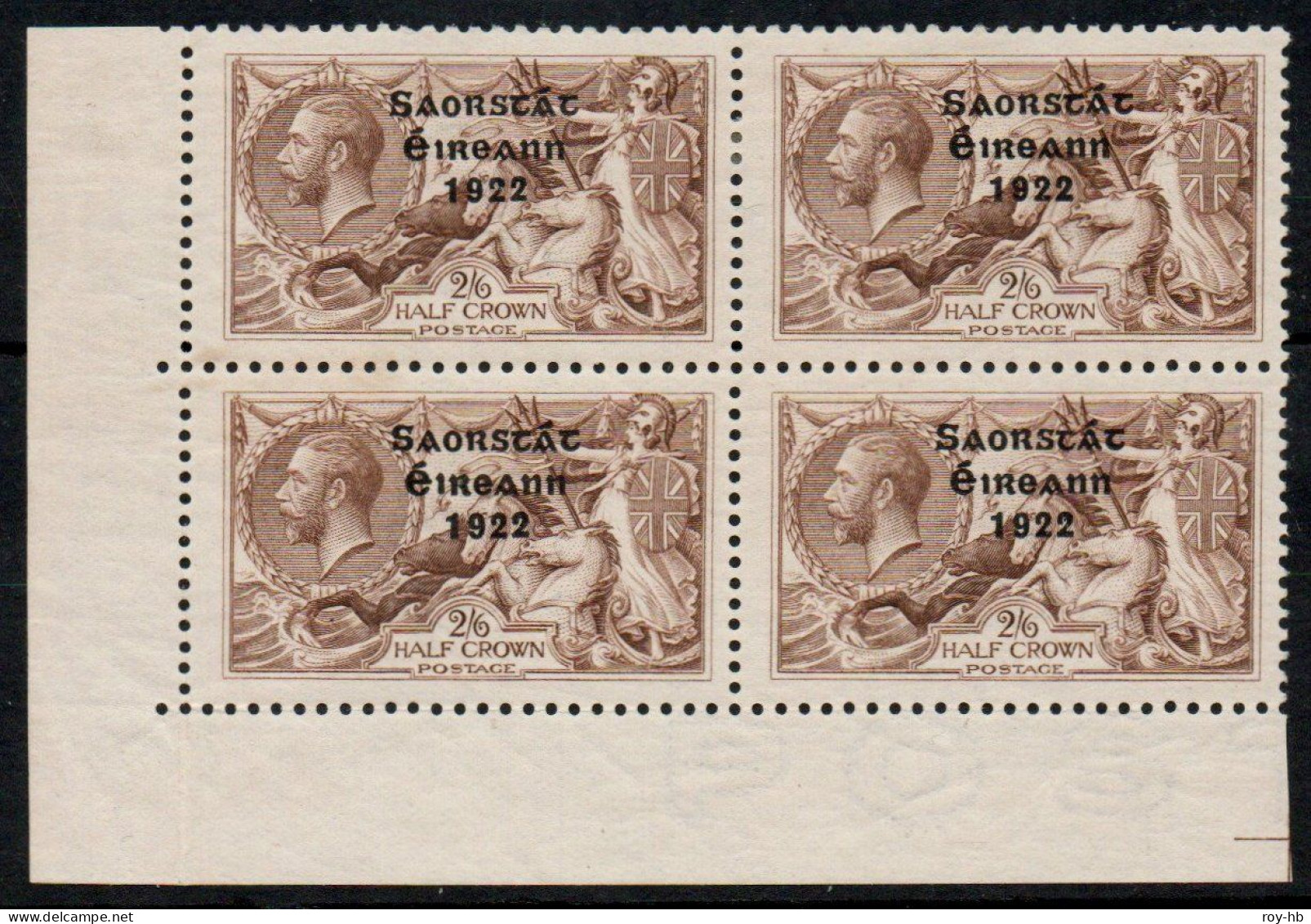 1922 Thom 3-line Set 2/6 To 10/- Set In Bottom Left Corner Blocks Of 4 With "S Over é". - Neufs