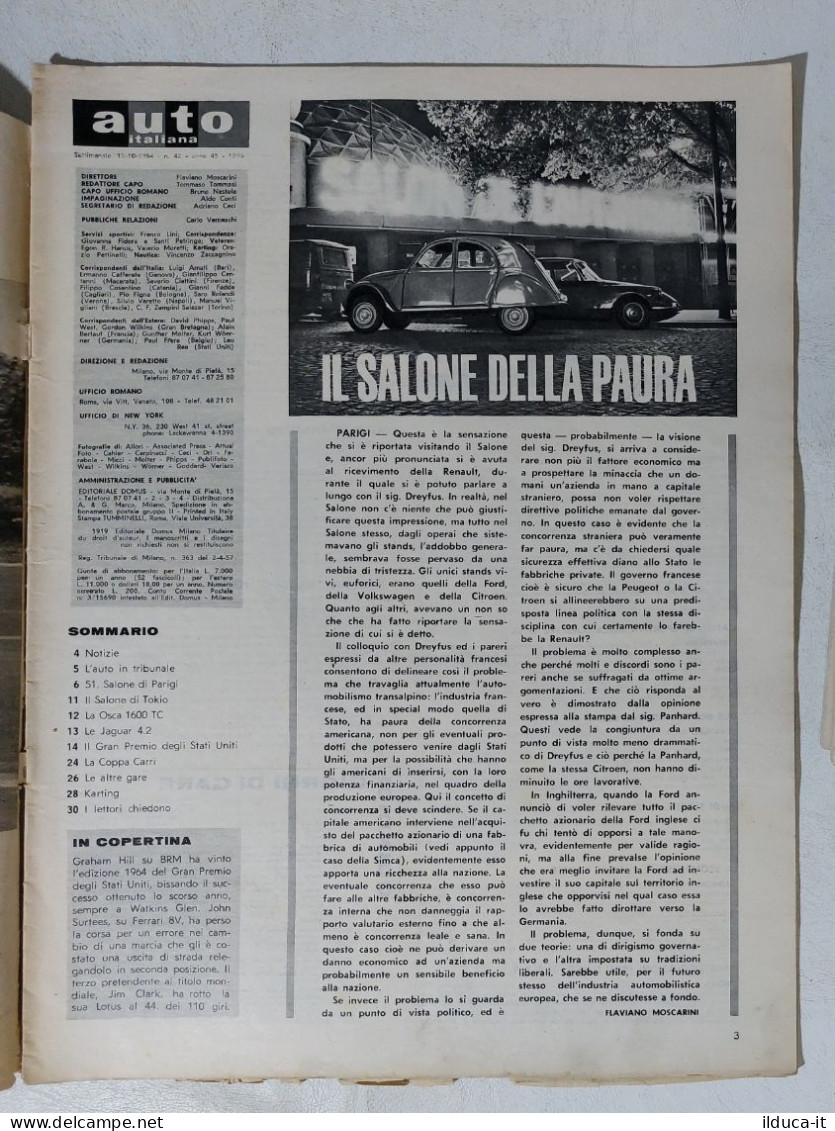 I114879 Auto Italiana A. 45 Nr 45 1964 - Autobianchi Primula 1200 - Salone Torin - Motores