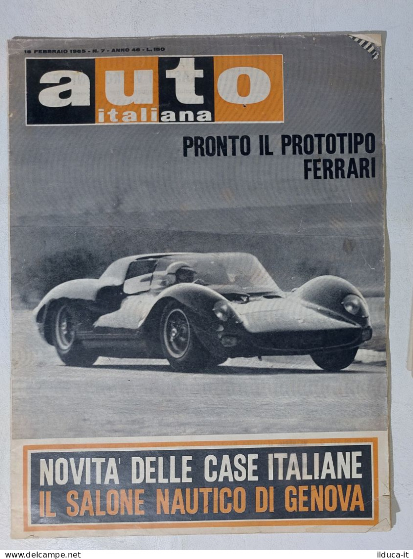 I114890 Auto Italiana A. 46 Nr 7 1965 - Prototipo Ferrari - Salone Nautico Genov - Motores