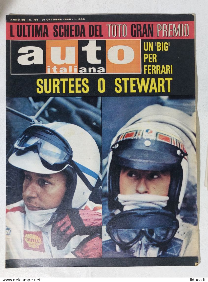 I114906 Auto Italiana A. 49 Nr 44 1968 - Surtees O Stewart Ferrari - Salone Lond - Motoren