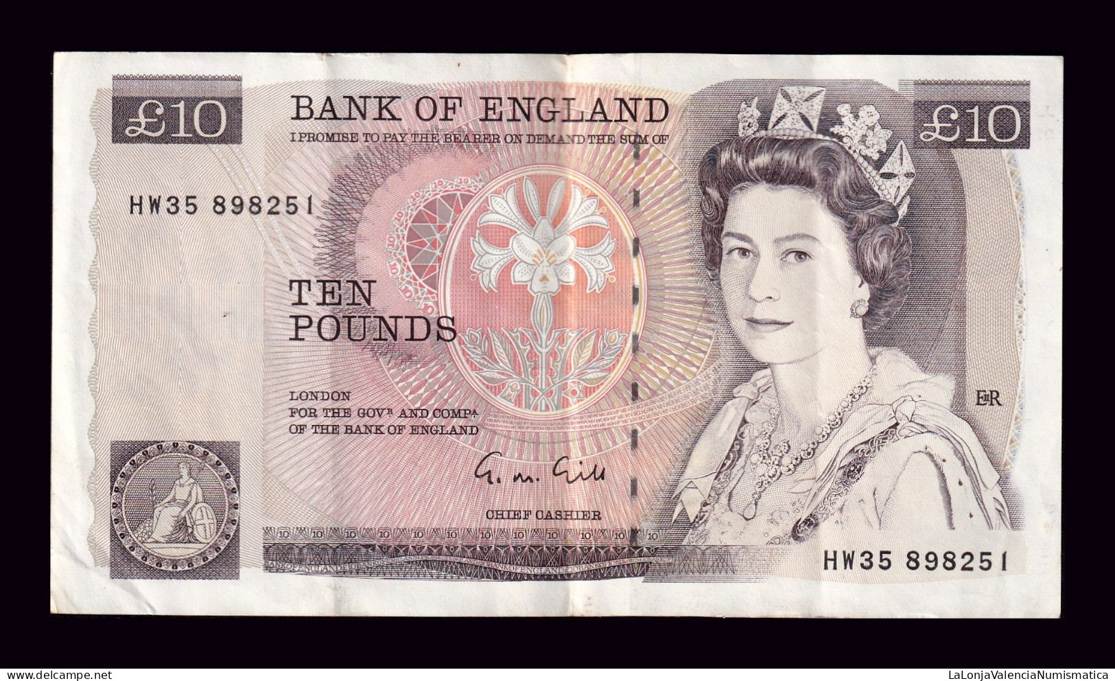 Gran Bretaña Great Britain 10 Pounds  Elizabeth II 1992 Pick 379e Mbc/+ Vf/+ - 10 Ponden