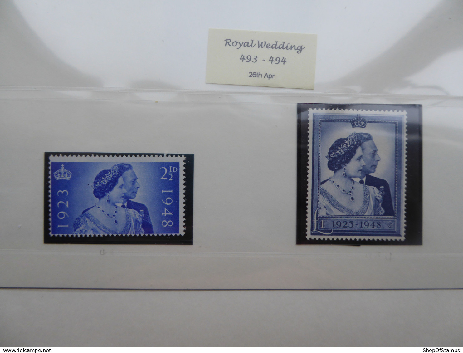 GREAT BRITAIN SG 493-94 ROYAL SILVER WEDDING MINT NON HINGED - ....-1951 Pre-Elizabeth II