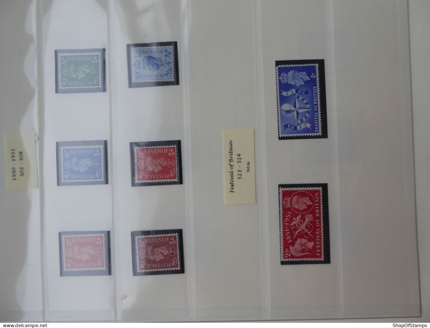 GREAT BRITAIN SG 513-14 FESTIVAL OF BRITAIN Plus DEFINITIVES MINT White Gum - ....-1951 Pre Elizabeth II