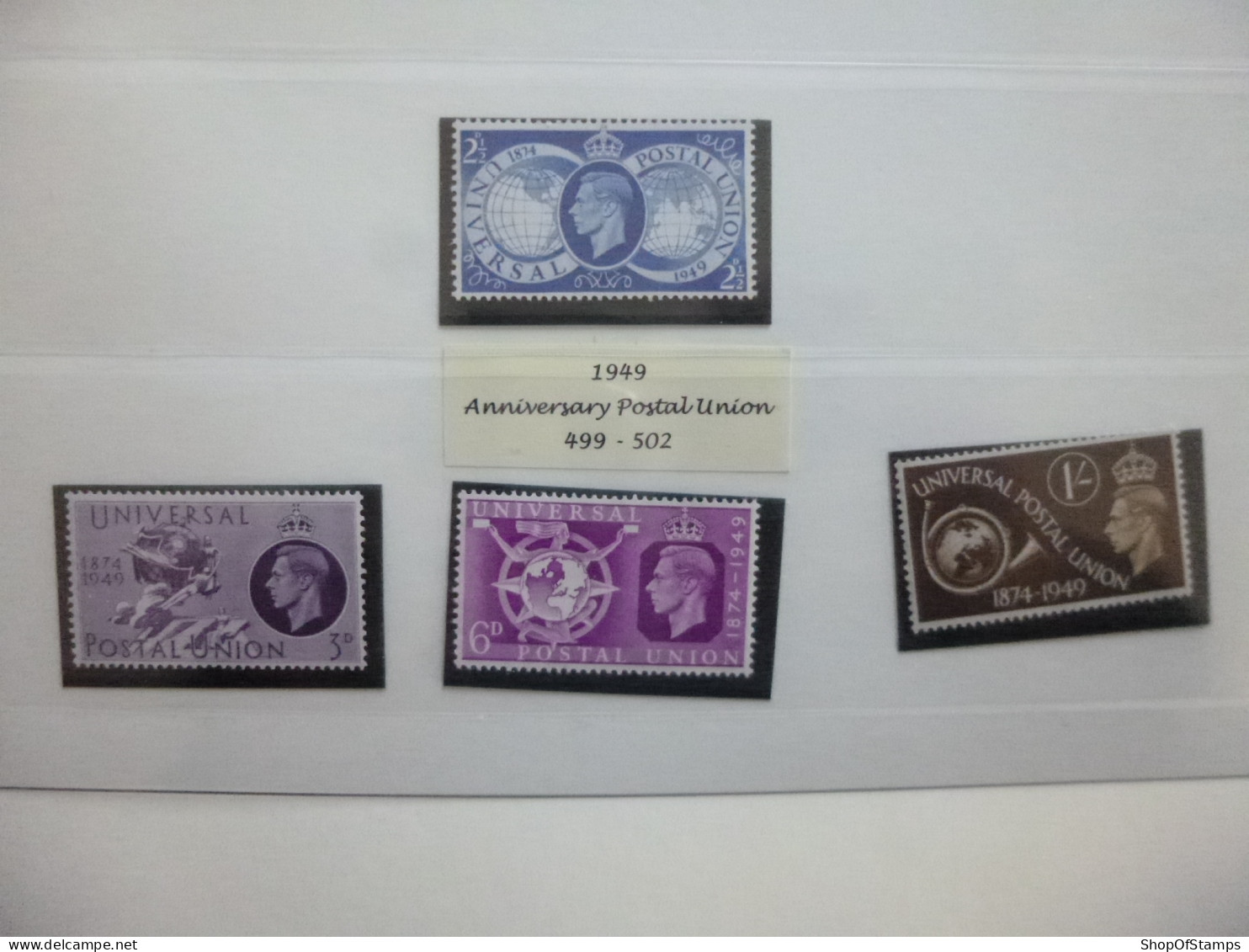 GREAT BRITAIN SG 499-502 UPU 75 YEARS MINT White Gum - ....-1951 Vor Elizabeth II.