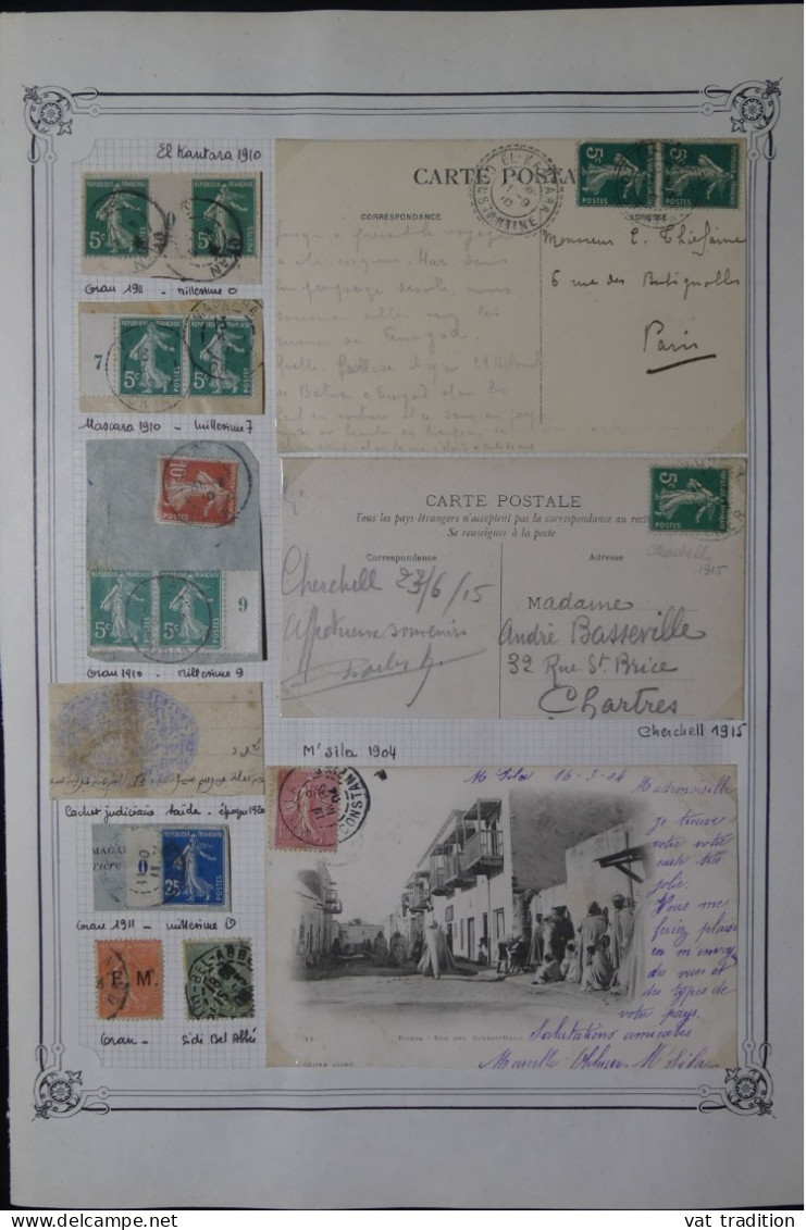 ALGERIE Française - Oblitérations Sur Diverses Semeuses - Avec Millésimes Et FM - A 445 - Collections, Lots & Series